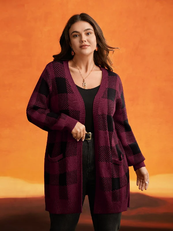 Comfortable Fashion Looks Supersoft Essentials Plaid Open Cardigan
