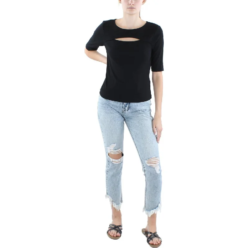 Chic Comfort Michael Stars Womens Modal Blend Cut-Out Pullover Sweater