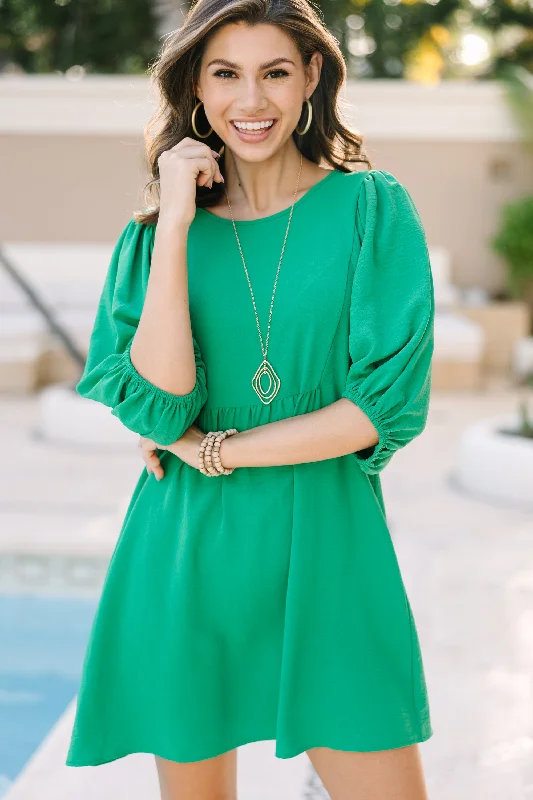 Light Comfort Make A Wish Kelly Green Babydoll Dress