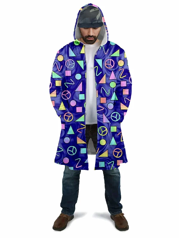 Soft Textures Retro Shapes Peace Symbols Blue Cloak