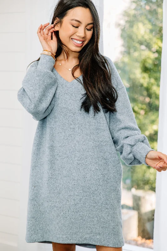 Cozy Outerwear All You Know Light Blue Sweater Dress