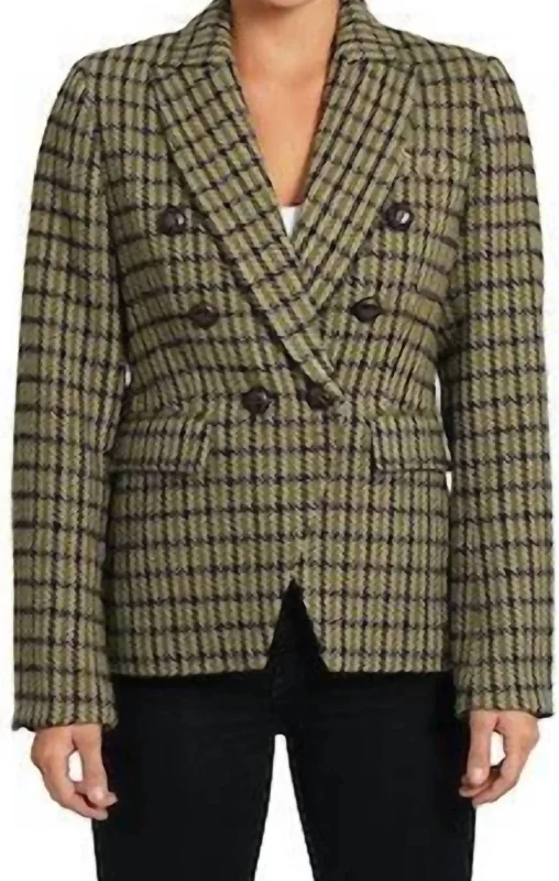 Cozy Vibes Charles Blazer In Green Plaid