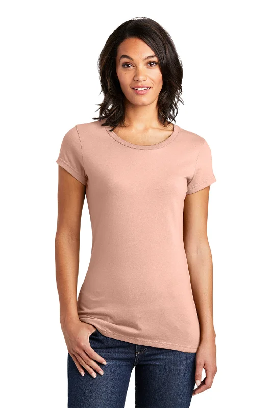 Relaxed Dresses District Womens Very Important Short Sleeve Crewneck T-Shirt - Dusty Peach - Closeout