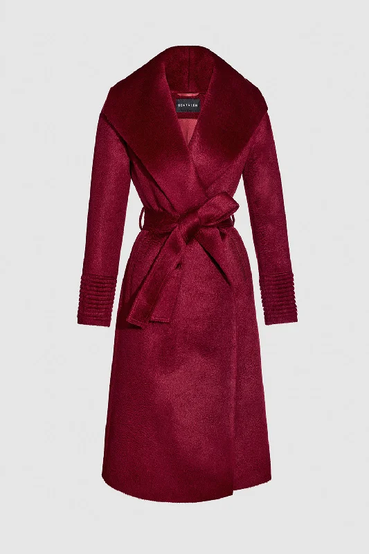 Relaxed Fit Wear Suri Alpaca Long Shawl Collar Wrap Coat