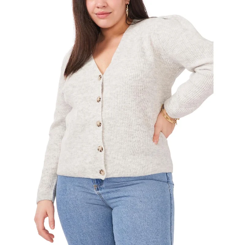 Stylish Jackets 1.State Womens Plus Warm Puff Sleeves Button-Up