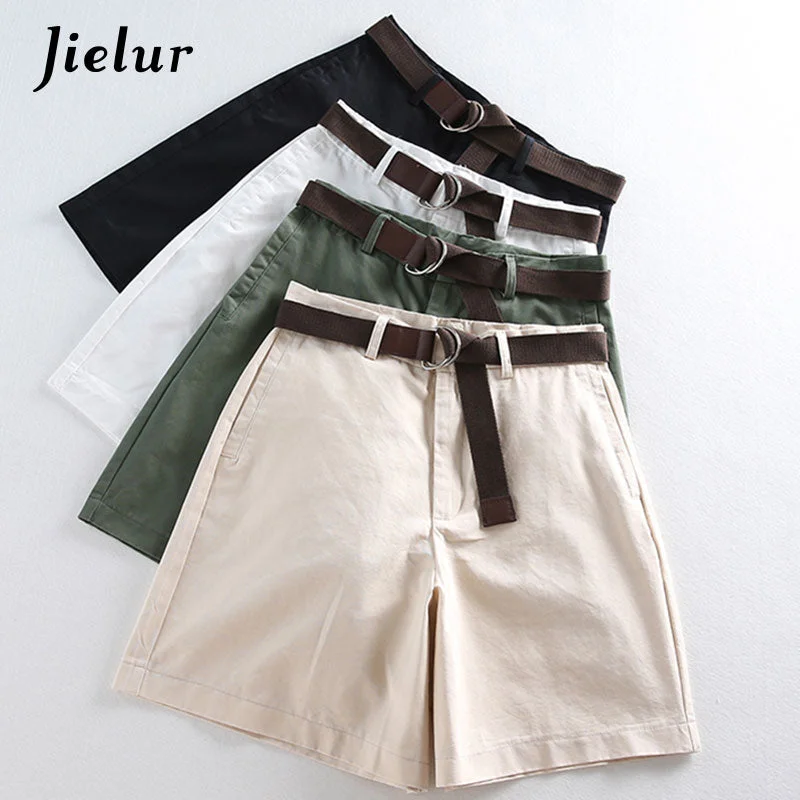 Chic Relaxation Jielur Shorts All-match 4 Solid Color Sashes Casual Shorts Women A-line High Waist Slim Short Femme Chic S-XXL Ladies Bottom Chic Relaxation Jielur Shorts All-match 4 Solid Color Sashes Casual Shorts Women A-line High Waist Slim Short Femme Chic S-XXL Ladies Bottom