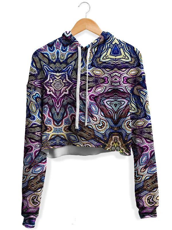 Simple Comfort Crown Chakra Fleece Crop Hoodie