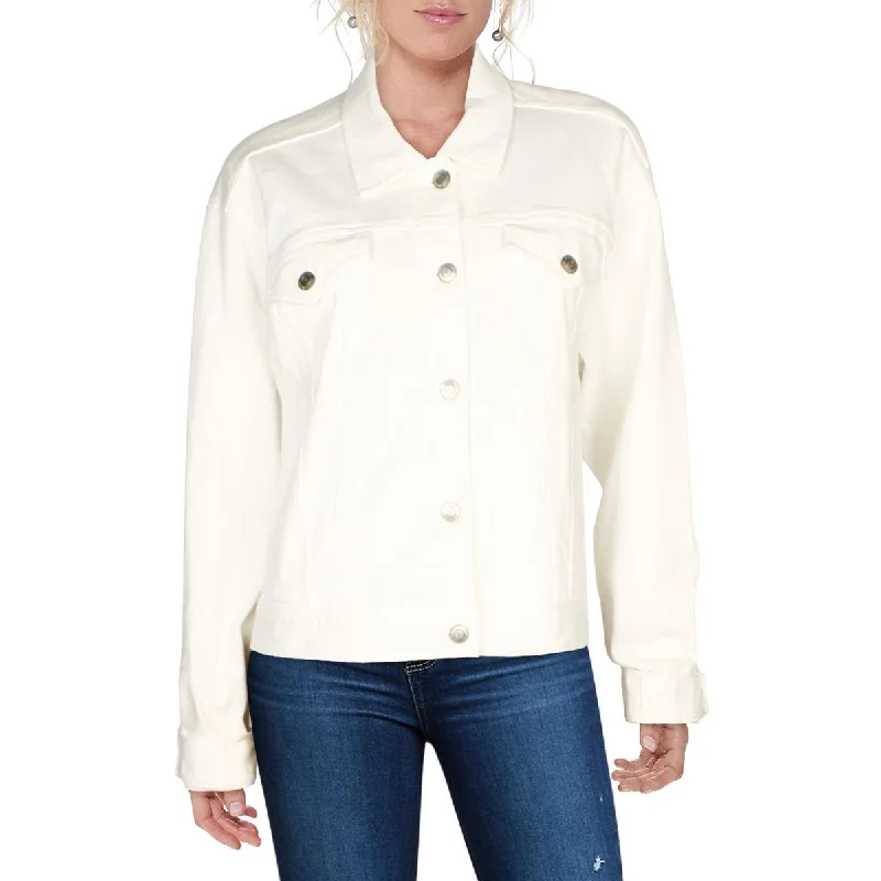 Relaxed Chic Lauren Ralph Lauren Womens Collar Dressy Denim Jacket