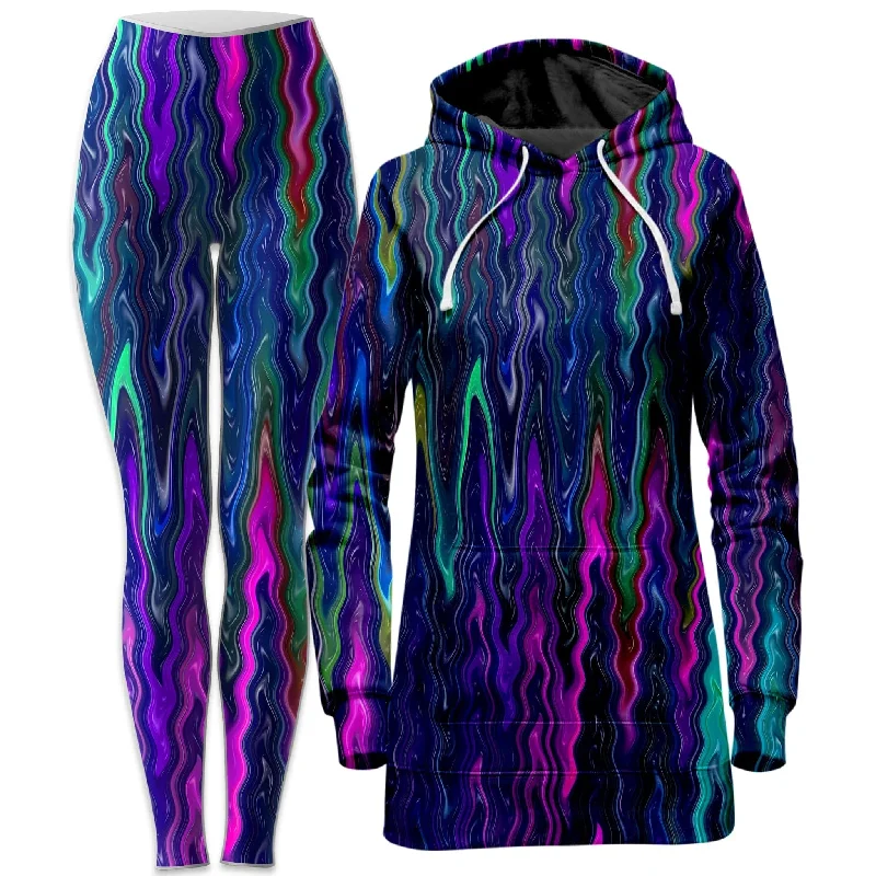 Effortless Outfits Cosmic Vibrations Hoodie Dress and Leggings Combo