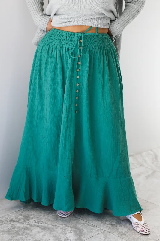 Cozy Apparel You & I Maxi Skirt: Sage