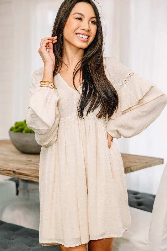 Breathable Style Get Ready Cream White Swiss Dot Dress