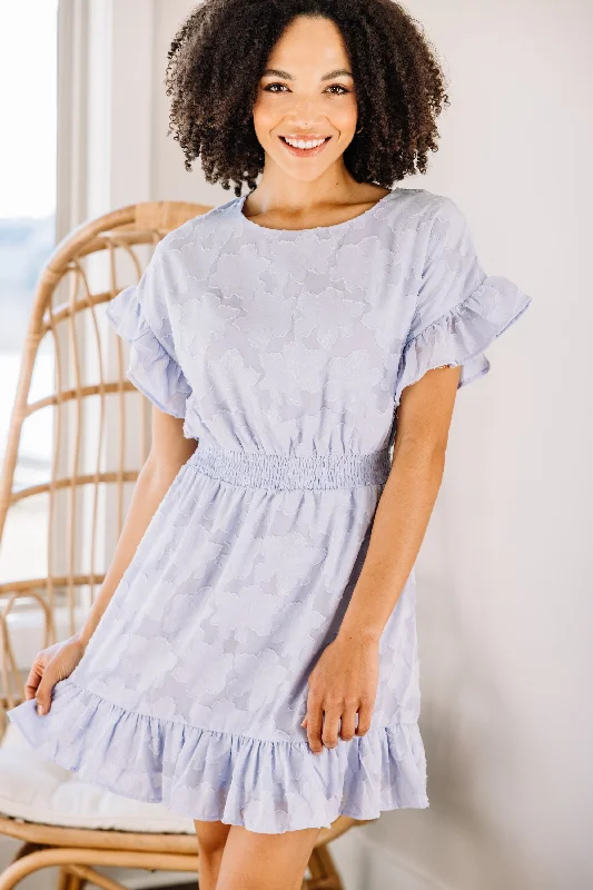 Cozy Shirts Make Sure Light Blue Lace Dress