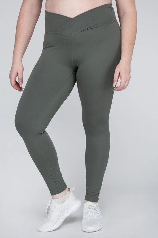 Weekend Style Plus Size V Waist Full Length Leggings