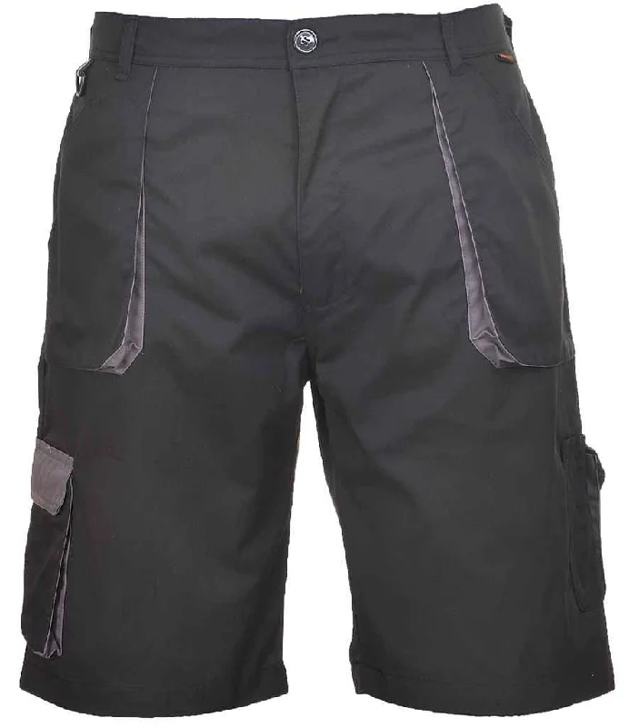 Versatile Wear Portwest Texo Contrast Shorts | Black