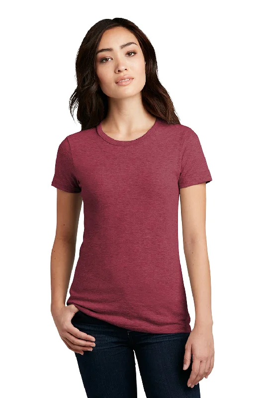 Effortless Comfort District Womens Perfect Blend Short Sleeve Crewneck T-Shirt - Heather Red