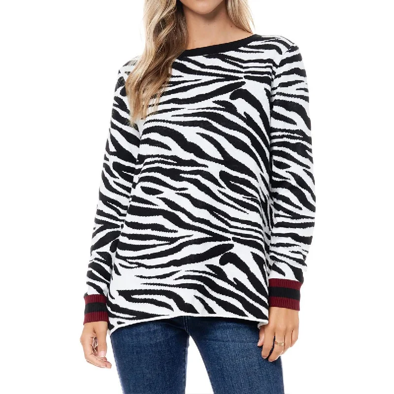Urban Comfort Fever Womens Leopard Print Fall Pullover Sweater