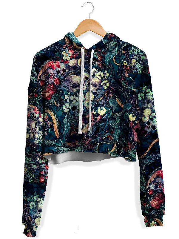 Relaxed Fit Wear Endless Soul Fleece Crop Hoodie
