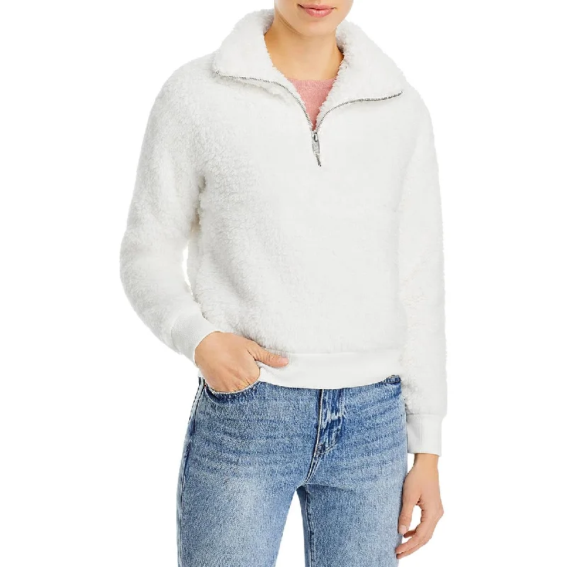 Comfy Pants Marc New York Performance Womens 1/4 Zip Pullover Faux Fur Coat