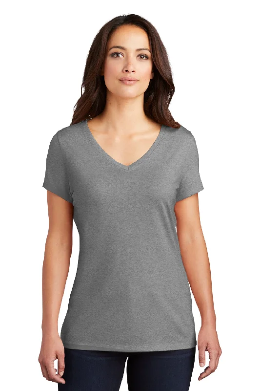 Cozy Fashion District Womens Perfect Tri Short Sleeve V-Neck T-Shirt - Grey Frost