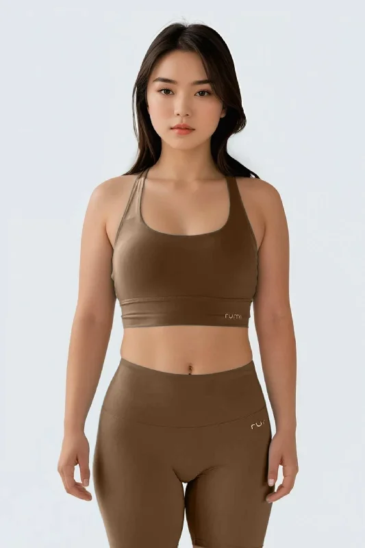Trendy Comfort W SunSoft Stringy Crop Top Bra - Cocoa