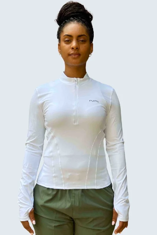 Lounge Chic W Sun Zen Jacket Mock-Neck Half-Zip - Snow