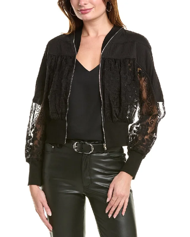 Weekend Wear Gracia Patchwork Lace Embroidered Zip-Up Jacket