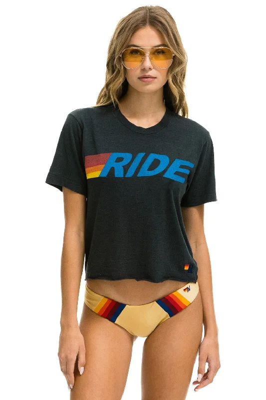Comfortable Sweaters RIDE LOGO BOYFRIEND TEE - CHAR