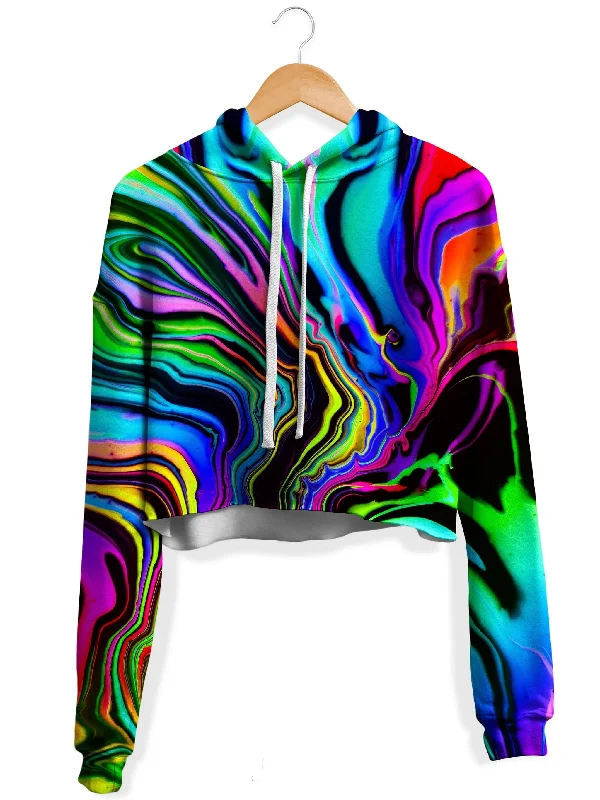 Everyday Style Rainbow Rift Fleece Crop Hoodie