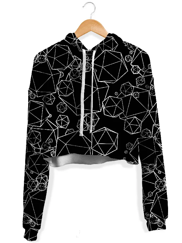 Relaxed Wear Icosahedron Madness Black Fleece Crop Hoodie