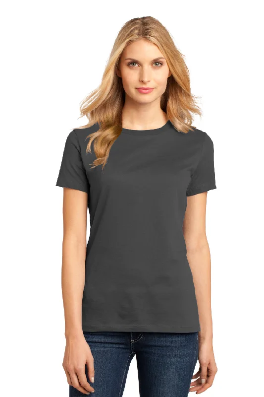 Relaxed Dresses District Womens Perfect Weight Short Sleeve Crewneck T-Shirt - Charcoal Grey