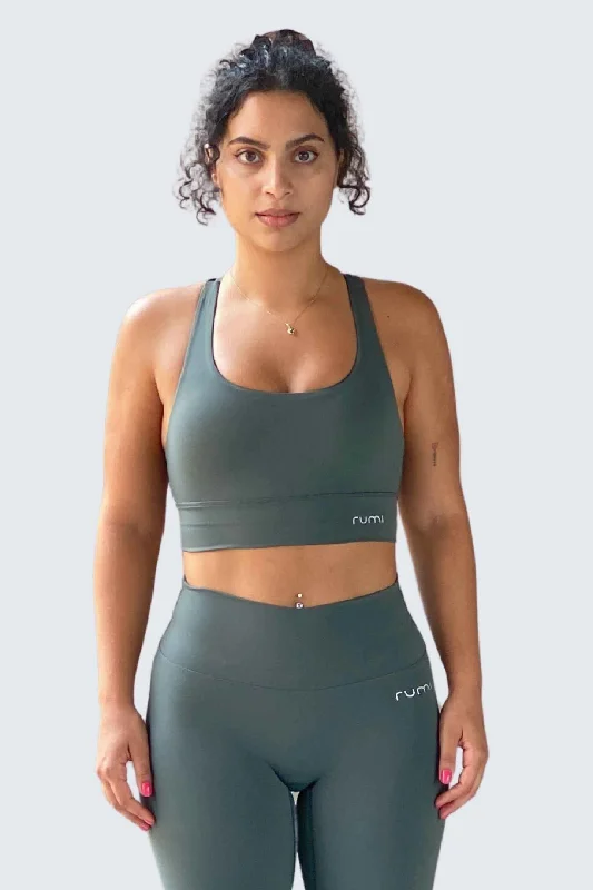 Soft Wear W SunSoft Stringy Crop Top Bra - Forest Deep