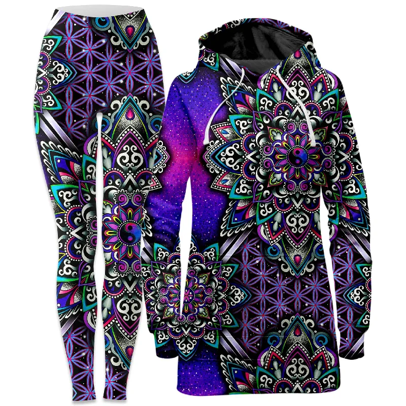 Comfy Layers Blooming Balance Hoodie Dress and Leggings Combo