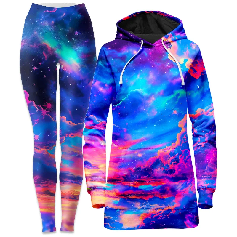 Stylish Wear Storybook Sky Hoodie Dress and Leggings Combo