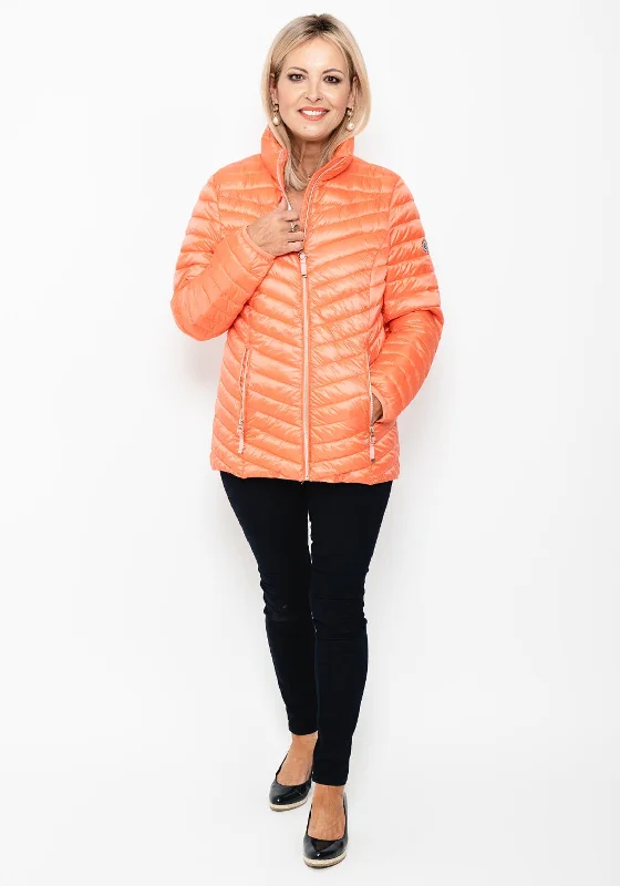 Cozy Outerwear Normann Down Free Quilted Short Jacket, Coral
