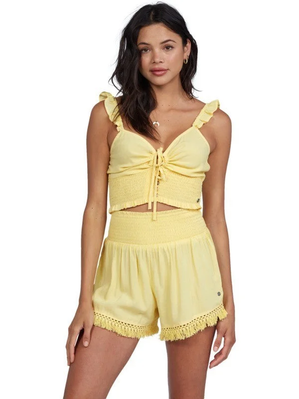 Casual Chic Wear Roxy Women's Shorts High Smocked Waist