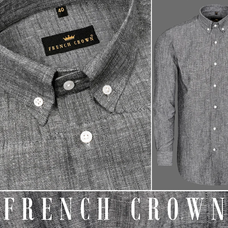 Classic Comfort Monsoon Grey Luxurious Linen Shirt