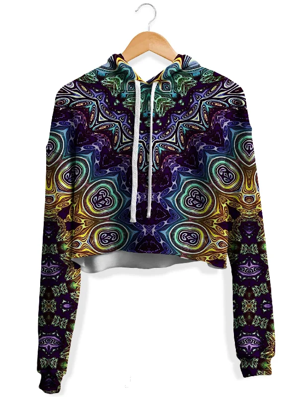 Cozy Chic Wear Shadow Armor Fleece Crop Hoodie
