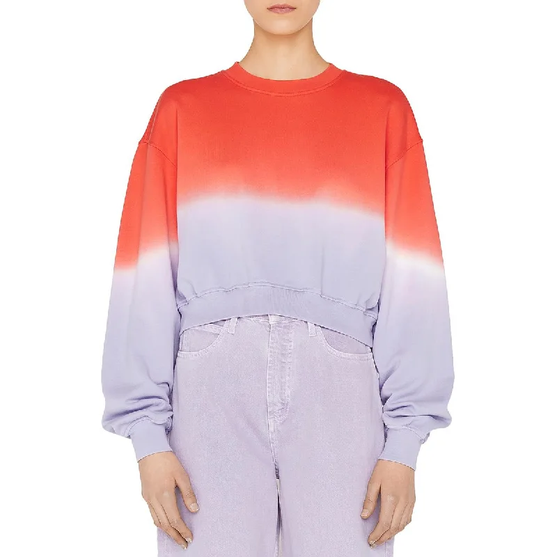 Cozy Fashion FRAME Womens Dip-Dye Cotton Crop Sweater