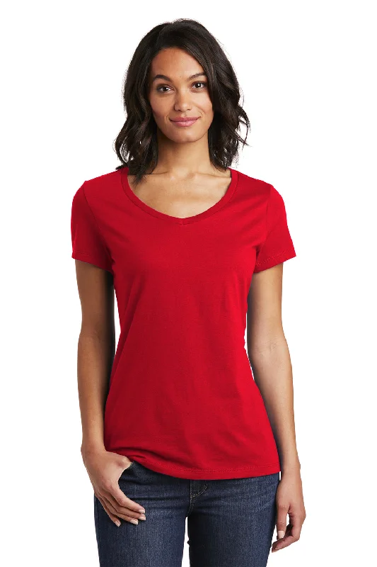 Weekend Style District Womens Very Important Short Sleeve V-Neck T-Shirt - Classic Red - Closeout