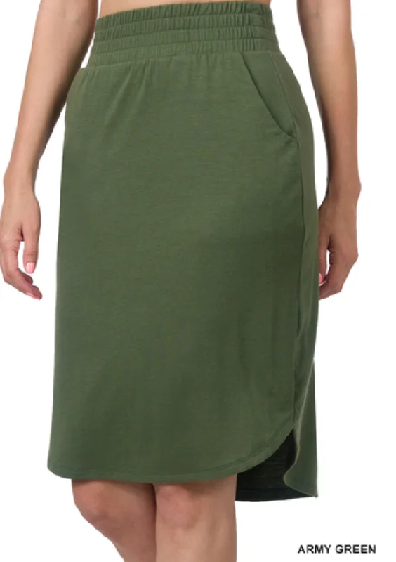 Versatile Outfits Sara's Steals and Deals Elastic Midi Skirt - Final Sale*