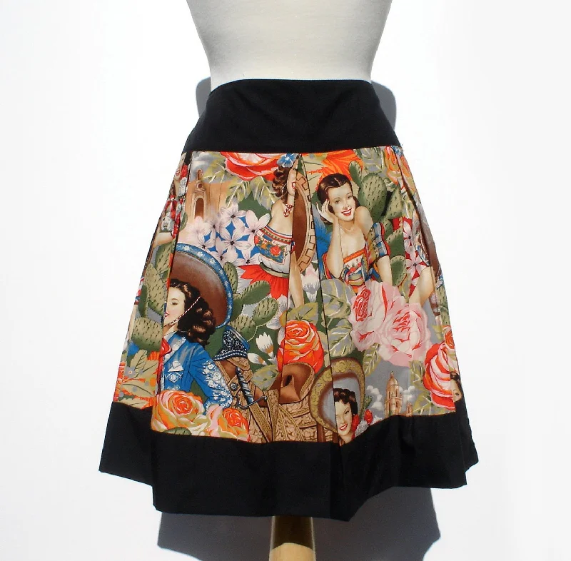 Soft Feel "Riding Shotgun" Mexican Senoritas Skirt #S-RS721