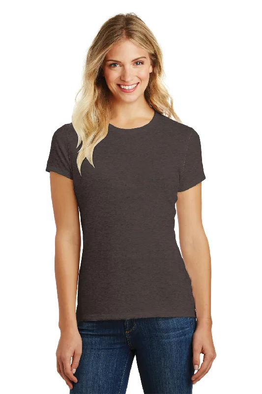 Weekend Style District Womens Perfect Blend Short Sleeve Crewneck T-Shirt - Heather Brown - Closeout