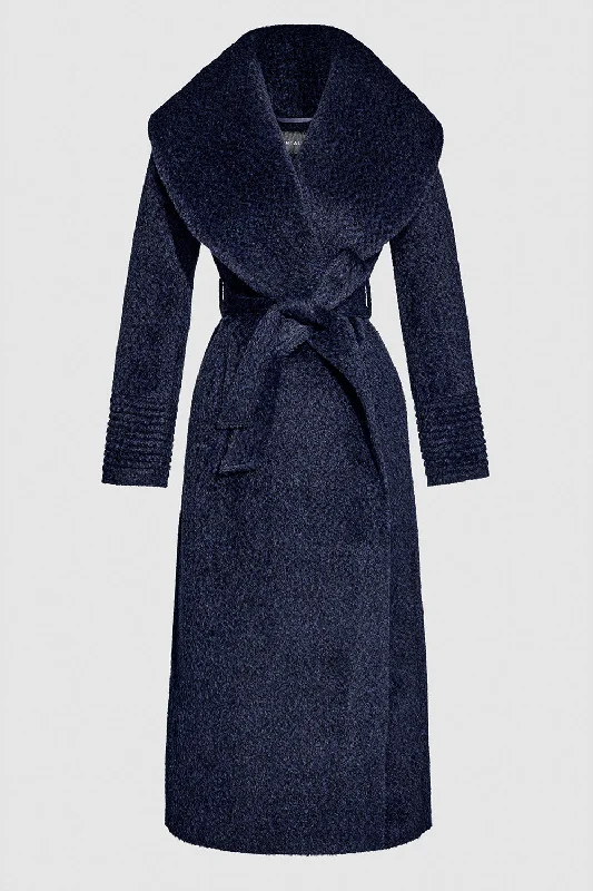 Fashion Comfort Bouclé Alpaca Maxi Wide Shawl Collar Wrap Coat
