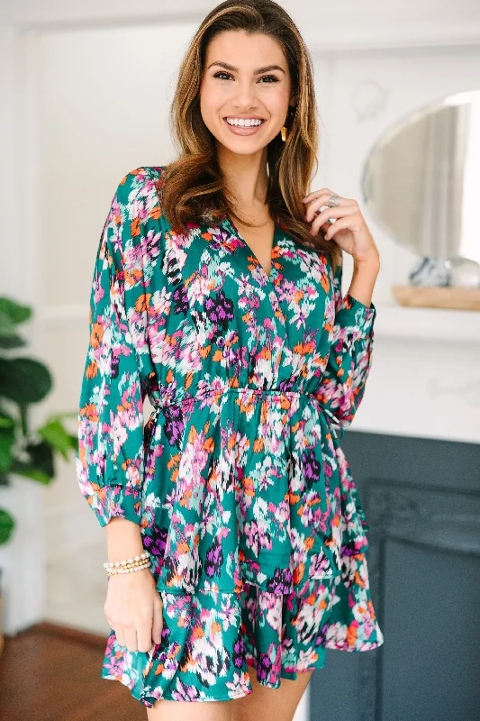 Urban Chic Mention You By Name Teal Green Abstract Dress