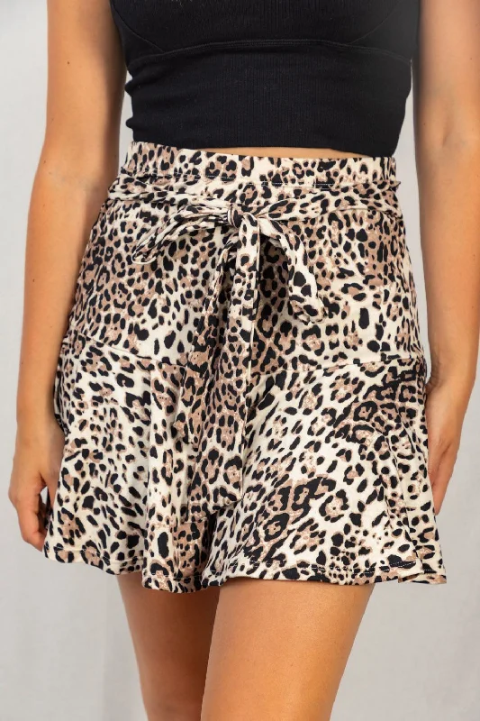 Timeless Comfort Sassy Tiered Skort, Leopard