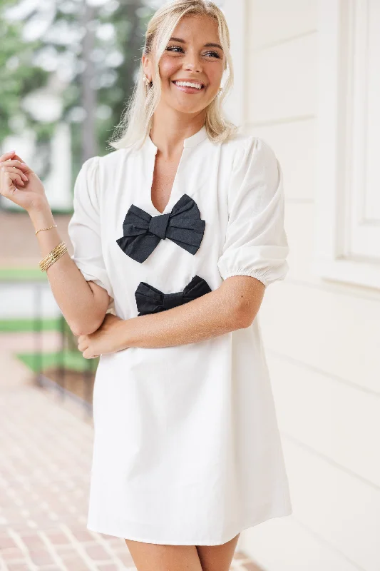Soft Comfort More To Love Ivory Bow Dress