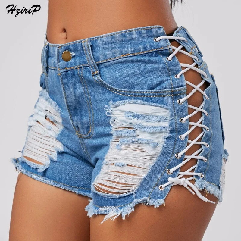 All-Day Comfort Hzirip Sexy Summer Women Denim Shorts 2019 New Black Blue High Waist Ripped Short Jeans Femme Tassel Lace Up Bandage Hotpants All-Day Comfort Hzirip Sexy Summer Women Denim Shorts 2019 New Black Blue High Waist Ripped Short Jeans Femme Tassel Lace Up Bandage Hotpants