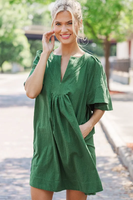 Cozy Shirts Just A Theory Emerald Green Cotton Dress