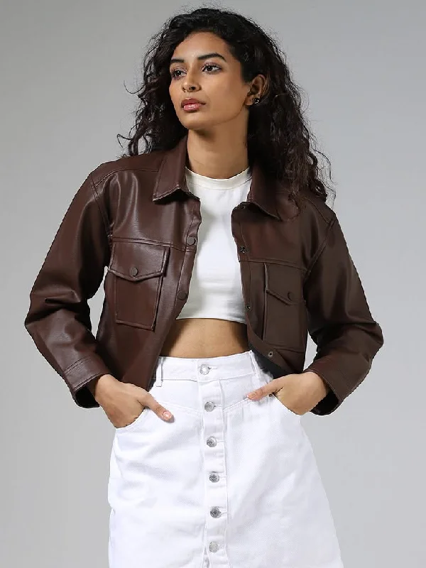 Fashionable Ease Nuon Brown Leather Jacket