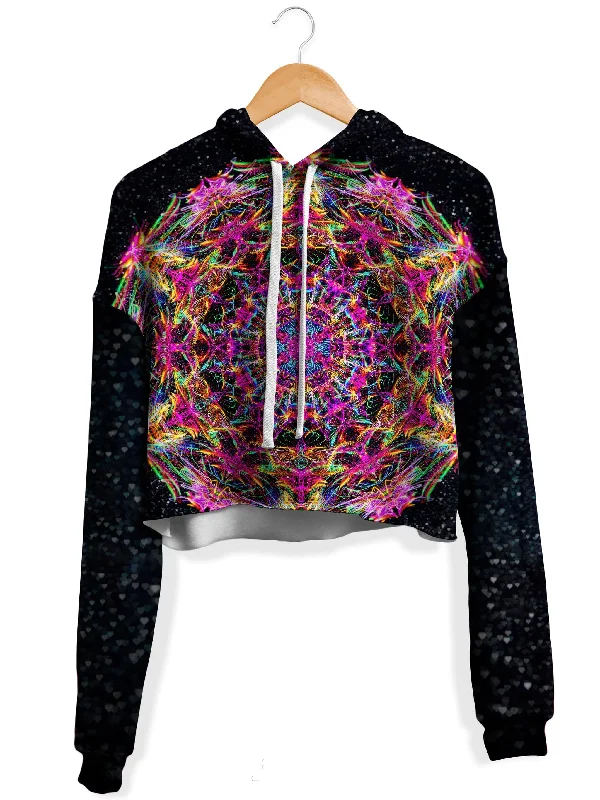 Weekend Wear Pastel Warp Fleece Crop Hoodie